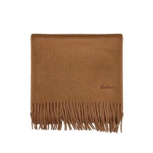 NEW MaxMara Tobacco colour x-large Fringed Wrap in Camel fabric